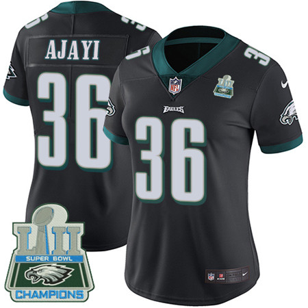 Nike Eagles #36 Jay Ajayi Black Alternate Super Bowl LII Champions Women's Stitched NFL Vapor Untouchable Limited Jersey