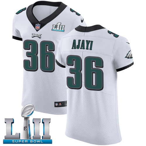 Nike Eagles #36 Jay Ajayi White Super Bowl LII Men's Stitched NFL Vapor Untouchable Elite Jersey