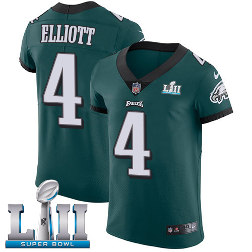 Nike Eagles #4 Jake Elliott Midnight Green Team Color Super Bowl LII Men's Stitched NFL Vapor Untouchable Elite Jersey