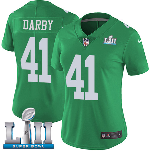 Nike Eagles #41 Ronald Darby Green Super Bowl LII Women's Stitched NFL Limited Rush Jersey