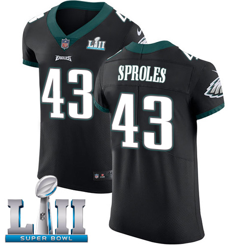 Nike Eagles #43 Darren Sproles Black Alternate Super Bowl LII Men's Stitched NFL Vapor Untouchable Elite Jersey