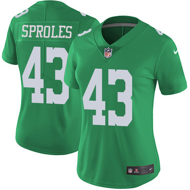 Nike Eagles #43 Darren Sproles Green Women's Stitched NFL Limited Rush Jersey