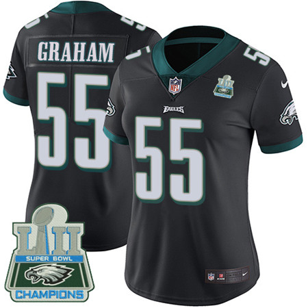 Nike Eagles #55 Brandon Graham Black Alternate Super Bowl LII Champions Women's Stitched NFL Vapor Untouchable Limited Jersey