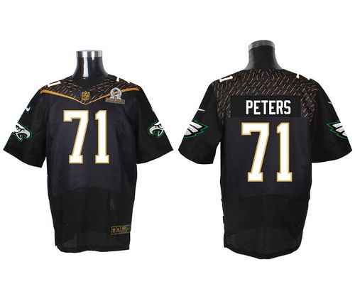 Nike Eagles #71 Jason Peters Black 2016 Pro Bowl Men's Stitched NFL Elite Jersey
