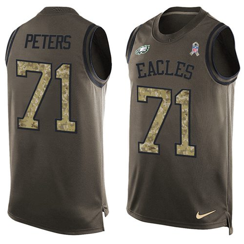 Nike Eagles #71 Jason Peters Green Men's Stitched NFL Limited Salute To Service Tank Top Jersey