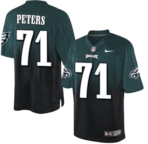 Nike Eagles #71 Jason Peters Midnight Green Black Men's Stitched NFL Elite Fadeaway Fashion Jersey