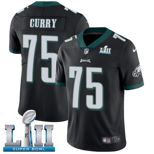 Nike Eagles #75 Vinny Curry Black Alternate Super Bowl LII Youth Stitched NFL Vapor Untouchable Limited Jersey