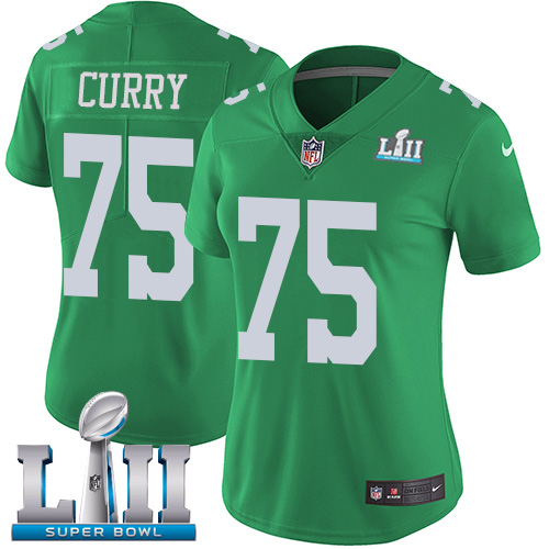 Nike Eagles #75 Vinny Curry Green Super Bowl LII Women's Stitched NFL Limited Rush Jersey$199.99$21.50