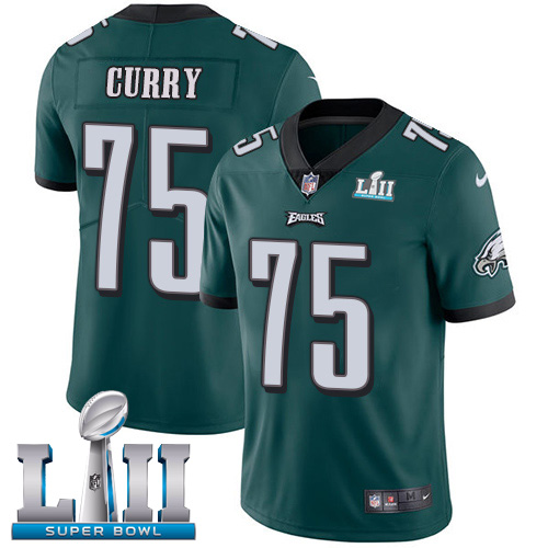 Nike Eagles #75 Vinny Curry Midnight Green Team Color Super Bowl LII Youth Stitched NFL Vapor Untouchable Limited Jersey$199.99$21.50