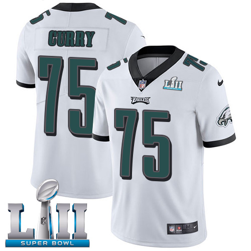 Nike Eagles #75 Vinny Curry White Super Bowl LII Youth Stitched NFL Vapor Untouchable Limited Jersey
