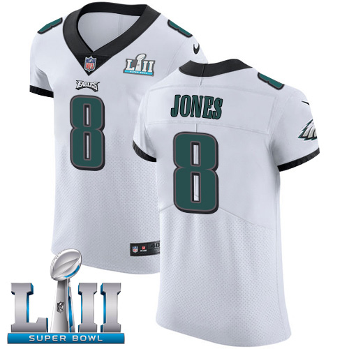 Nike Eagles #8 Donnie Jones White Super Bowl LII Men's Stitched NFL Vapor Untouchable Elite Jersey