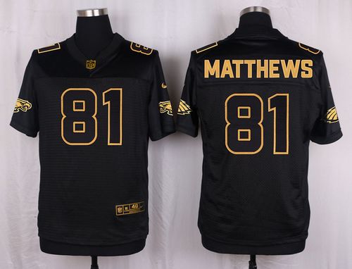 Nike Eagles #81 Jordan Matthews Black Men's Stitched NFL Elite Pro Line Gold Collection Jersey