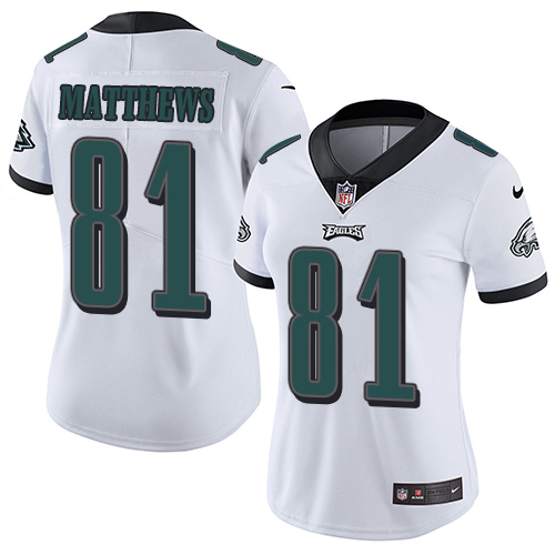 Nike Eagles #81 Jordan Matthews White Women's Stitched NFL Vapor Untouchable Limited Jersey