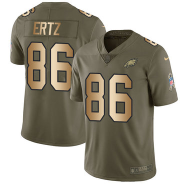 Nike Eagles #86 Zach Ertz Olive Gold Men's Stitched NFL Limited 2017 Salute To Service Jersey