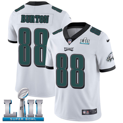 Nike Eagles #88 Trey Burton White Super Bowl LII Stitched NFL Vapor Untouchable Limited Jersey