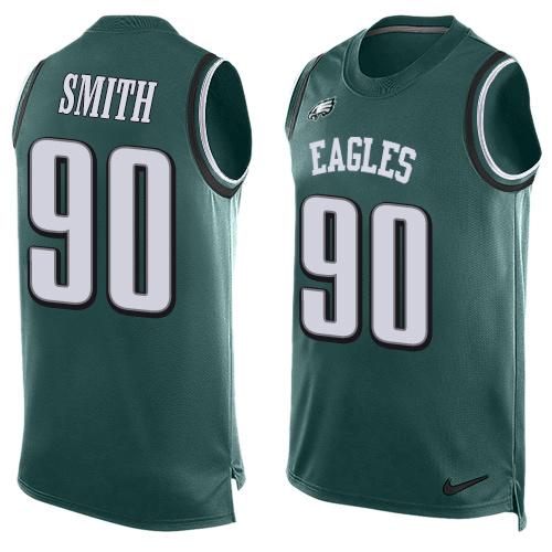 Nike Eagles #90 Marcus Smith Midnight Green Team Color Men's Stitched NFL Limited Tank Top Jersey