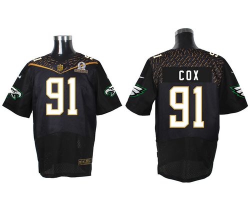 Nike Eagles #91 Fletcher Cox Black 2016 Pro Bowl Men's Stitched NFL Elite Jersey
