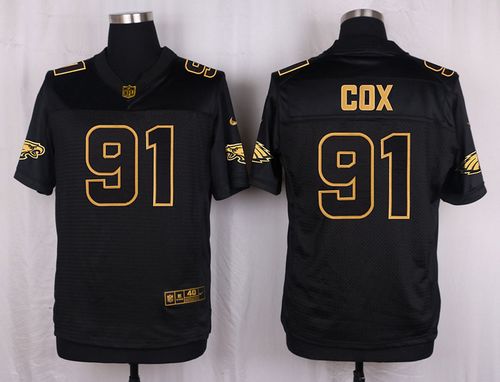 Nike Eagles #91 Fletcher Coxk Black Men's Stitched NFL Elite Pro Line Gold Collection Jersey