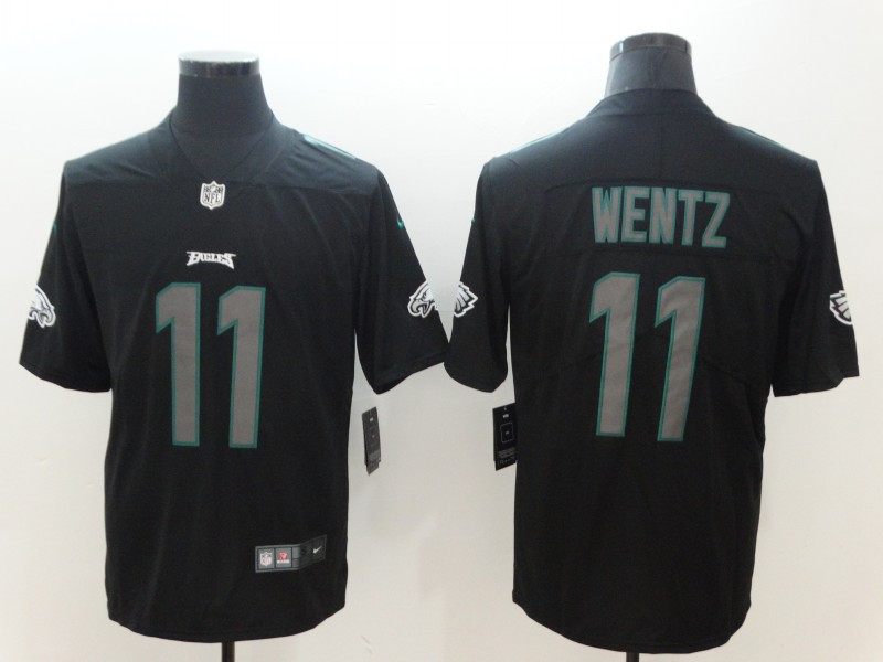 Nike Eagles 11 Carson Wentz Black Vapor Impact Limited Jersey