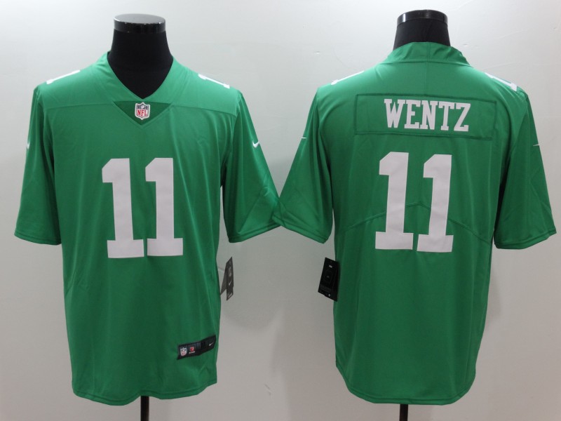 Nike Eagles 11 Carson Wentz Green Vapor Untouchable Player Limited Jersey