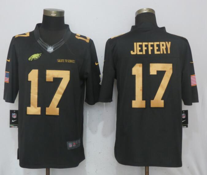 Nike Eagles 17 Alshon Jeffery Anthracite Gold Salute To Service Limited Jersey