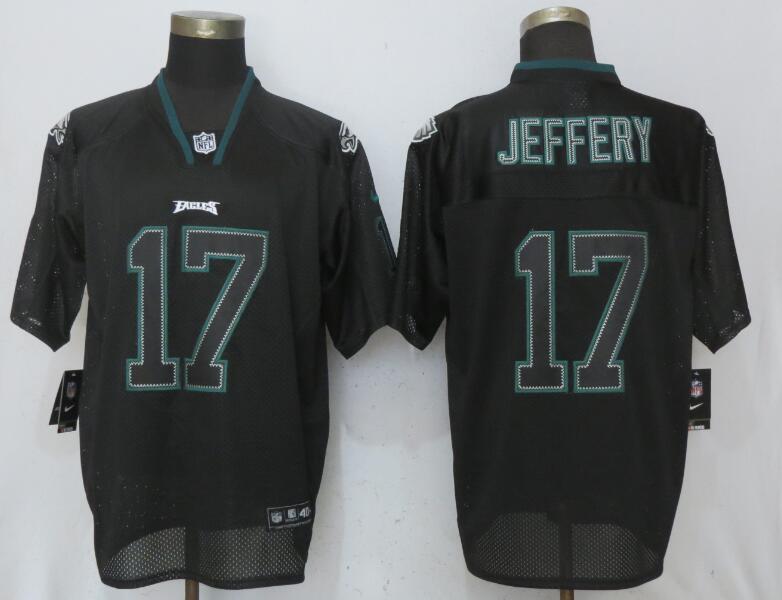 Nike Eagles 17 Alshon Jeffery Black Lights Out Elite Jersey