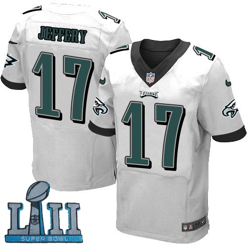 Nike Eagles 17 Alshon Jeffery White 2018 Super Bowl LII Elite Jersey