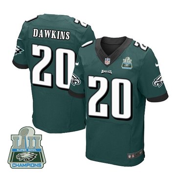 Nike Eagles 20 Brian Dawkins Green 2018 Super Bowl Champions Elite Jersey