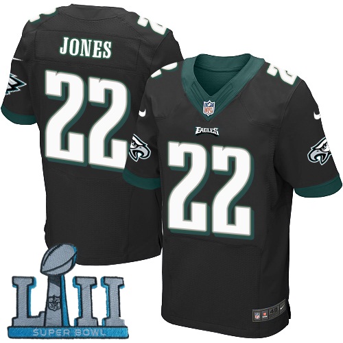 Nike Eagles 22 Sidney Jones Black 2018 Super Bowl LII Elite Jersey