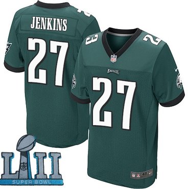 Nike Eagles 27 Malcolm Jenkins Green 2018 Super Bowl LII Elite Jersey