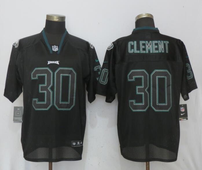 Nike Eagles 30 Corey Clement Black Lights Out Elite Jersey