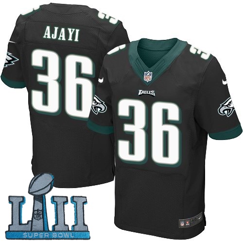 Nike Eagles 36 Jay Ajayi Black 2018 Super Bowl LII Elite Jersey