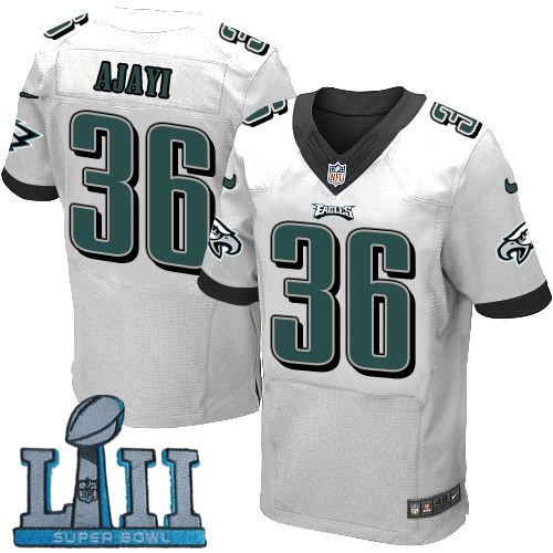 Nike Eagles 36 Jay Ajayi White 2018 Super Bowl LII Elite Jersey