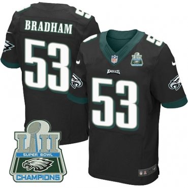 Nike Eagles 53 Nigel Bradham Black 2018 Super Bowl Champions Elite Jersey