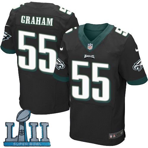Nike Eagles 55 Brandon Graham Black 2018 Super Bowl LII Elite Jersey