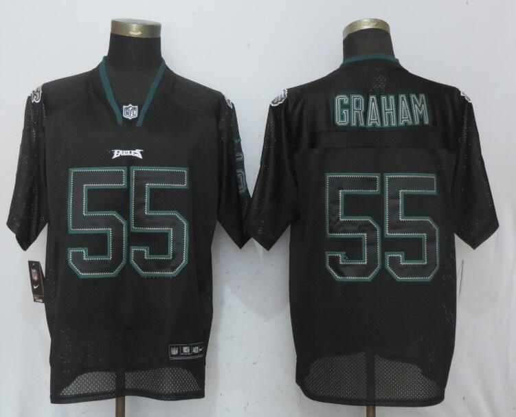 Nike Eagles 55 Brandon Graham Black Lights Out Elite Jersey