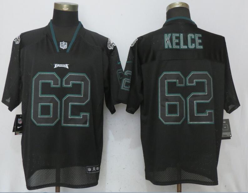 Nike Eagles 62 Jason Kelce Black Lights Out Elite Jersey