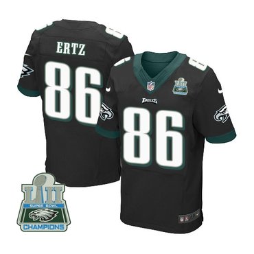 Nike Eagles 86 Zach Ertz Black 2018 Super Bowl Champions Elite Jersey