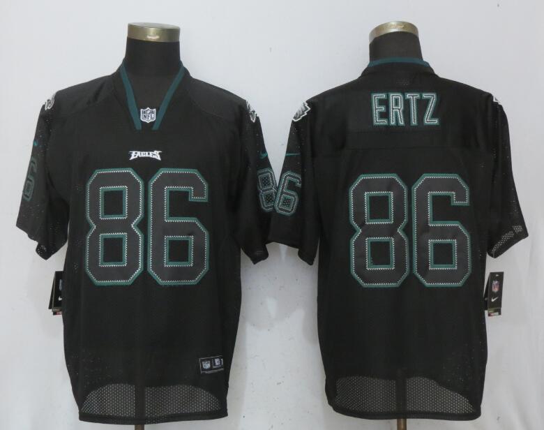 Nike Eagles 86 Zach Ertz Black Lights Out Elite Jersey