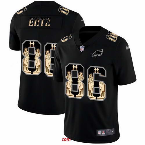 Nike Eagles 86 Zach Ertz Black Statue Of Liberty Limited Jersey