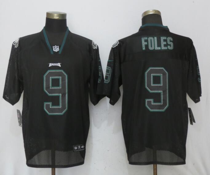 Nike Eagles 9 Nick Foles Black Lights Out Elite Jersey
