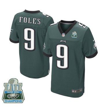 Nike Eagles 9 Nick Foles Green 2018 Super Bowl Champions Elite Jersey