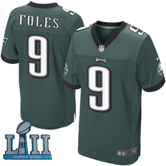 Nike Eagles 9 Nick Foles Green 2018 Super Bowl LII Elite Jersey