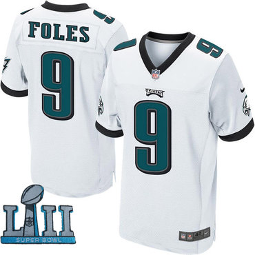 Nike Eagles 9 Nick Foles White 2018 Super Bowl LII Elite Jersey