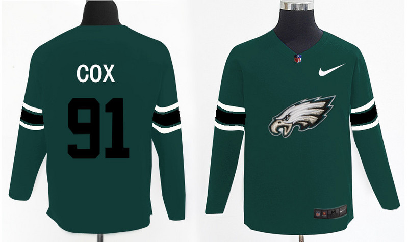 Nike Eagles 91 Fletcher Cox Green Knit Sweater