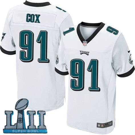Nike Eagles 91 Fletcher Cox White 2018 Super Bowl LII Elite Jersey