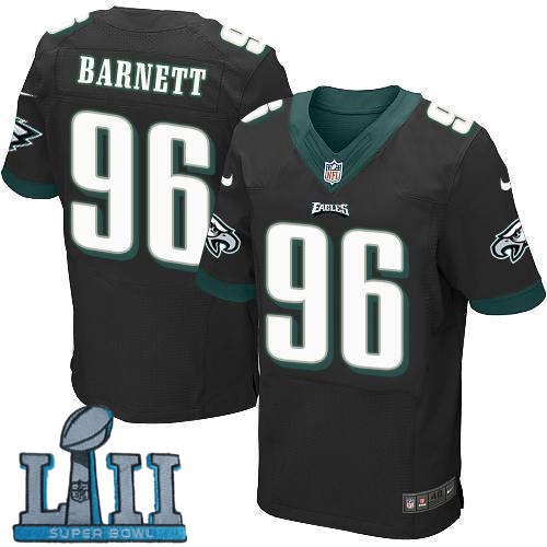 Nike Eagles 96 Derek Barnett Black 2018 Super Bowl LII Elite Jersey