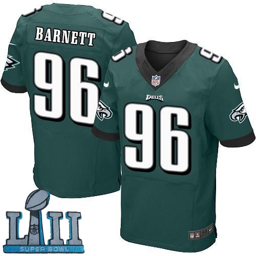 Nike Eagles 96 Derek Barnett Green 2018 Super Bowl LII Elite Jersey