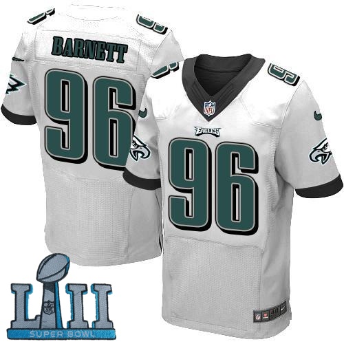 Nike Eagles 96 Derek Barnett White 2018 Super Bowl LII Elite Jersey