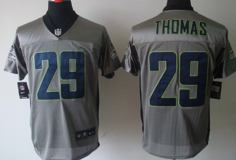 Nike Elite Jersey Seattle Seahawks #29 Earl Thomas III Gray with Black Neck